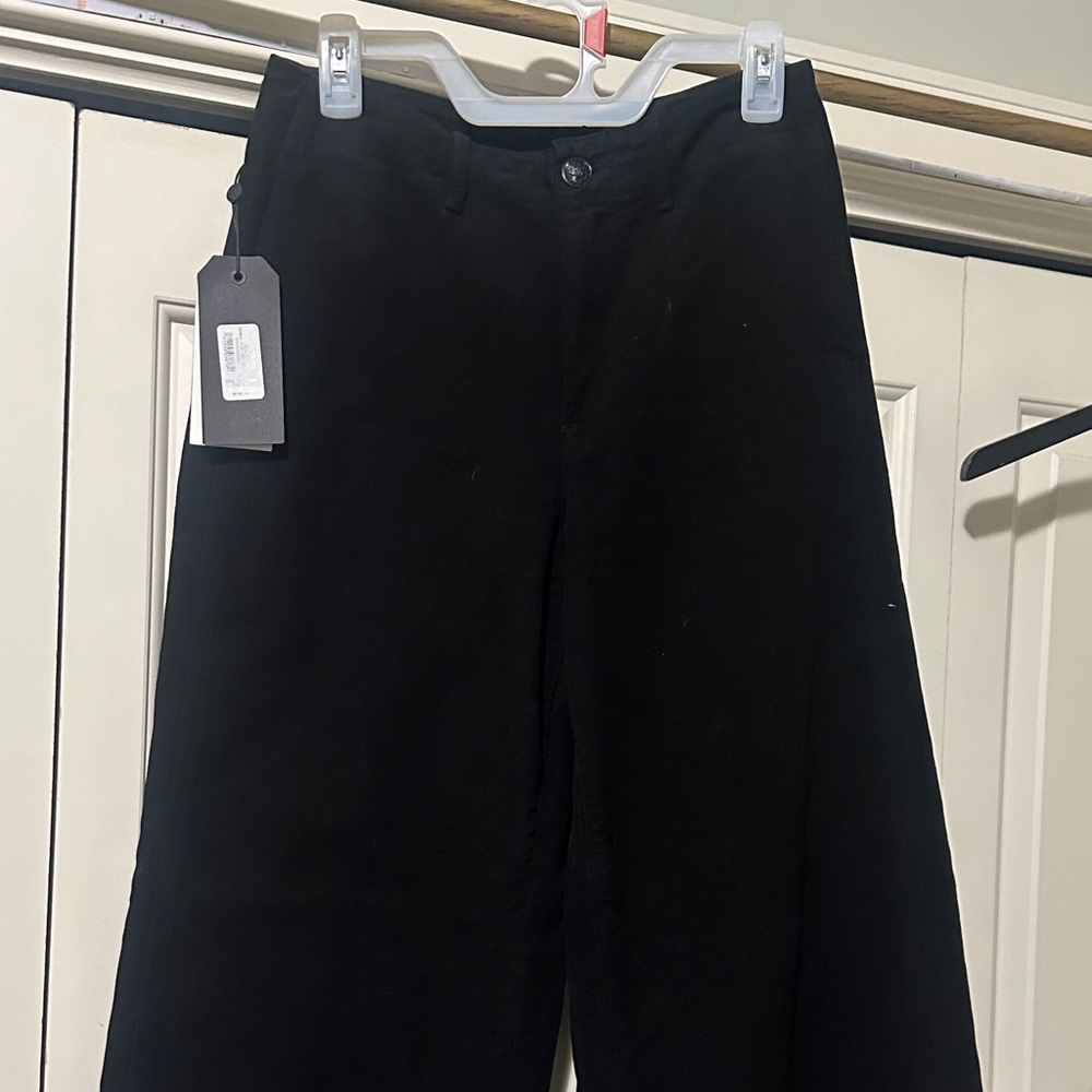 rag & bone women stylish wide leg black jeans !